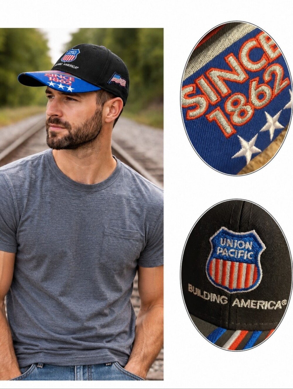 Union Pacific Railroad “Building America Since 1862” Patriotic Baseball Cap USA